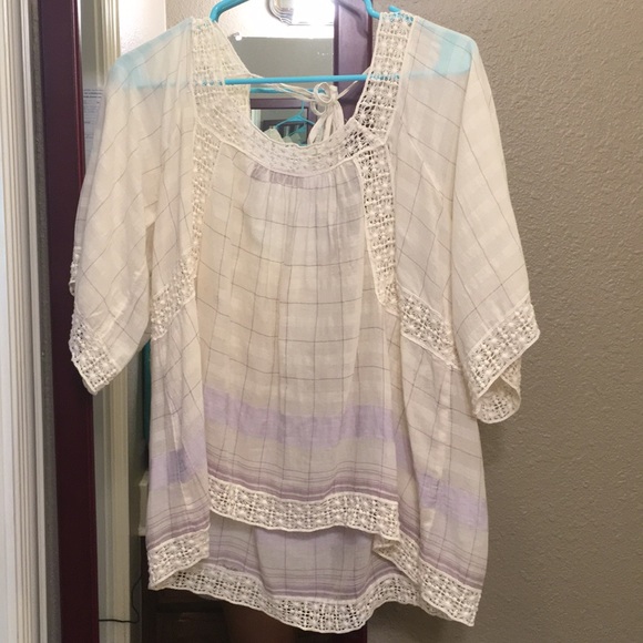 Anthropologie checked blouse size 6 - Picture 1 of 5